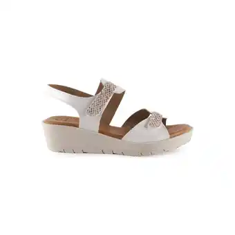 Spartoo Sandalen pie de angel sandalias blancas de piel con cuña by aanbieding