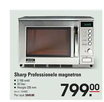 Sligro Sharp Professionele magnetron  2,100 watt aanbieding