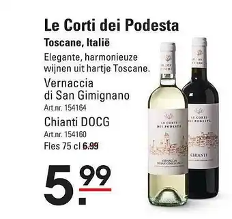 Sligro Le Corti dei Podesta  75 cl aanbieding