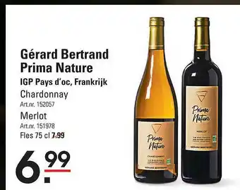 Sligro Gérard Bertrand Prima Nature 75 cl aanbieding