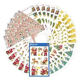 Amazon Avery zweckform 318 stickers kerstmis in een set (made in germany, kerststickers klassiek, kerstpost, zelfklevend, glitter, g aanbieding