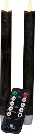 Intratuin Anna's collection led dinerkaars rustiek zwart d 2,5 h 23 cm 2 stuks aanbieding