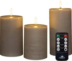 Intratuin Anna's collection led stompkaars dinu taupe d 7,5 h 10 / 12,5 / 15 cm 3 stuks aanbieding