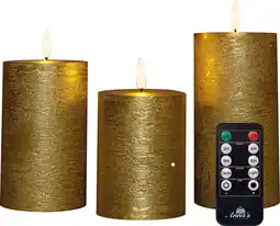 Intratuin Anna's collection led stompkaars dinu goud d 7,5 h 10 / 12,5 / 15 cm 3 stuks aanbieding