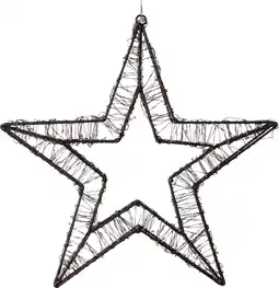 Intratuin Kersthanger 3d ster zwart met 800 led lampjes wit d 36 h 3 cm aanbieding