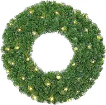 Intratuin Kerstkrans winterberg met led verlichting d 60 cm warm wit aanbieding