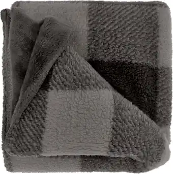 Intratuin Unique living plaid jesper grijs geruit 200 x 150 cm aanbieding