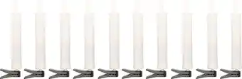 Intratuin Anna's collection kerstclip kaars wit met led lampjes warm wit d 5 h 14 cm 10 stuks aanbieding