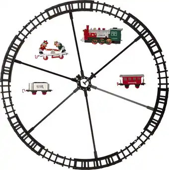 Intratuin Intratuin kerstdorp treinset rood / zilver 47,1 x 7,1 x 46,1 cm 8-delig aanbieding