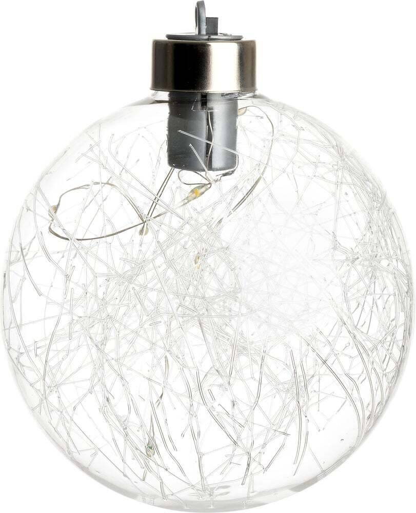 Intratuin kerstbal timo swirl transparant met verlichting d 10 cm