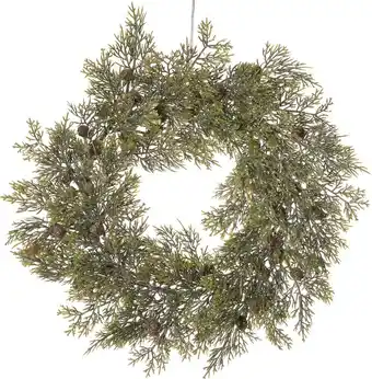 Intratuin Intratuin kerstkrans met dennenappels groen 25 lampjes warm wit d 40 h 7 cm aanbieding