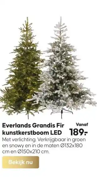 Boerenbond Everlands grandis fir kunstkerstboom led aanbieding