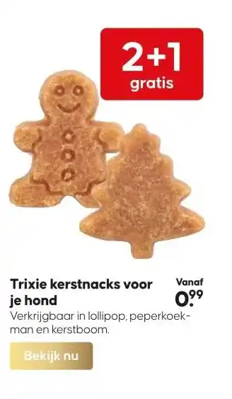 Boerenbond Trixie kerstnacks voor je hond aanbieding