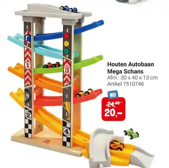 Lobbes Houten Autobaan Mega Schans 30x40x13 cm aanbieding