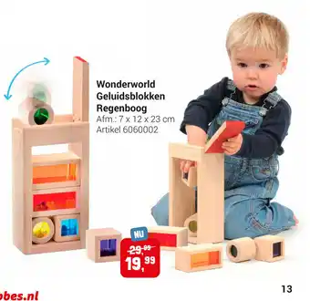 Lobbes Wonderworld Geluidsblokken Regenboog 7x12x23 cm aanbieding