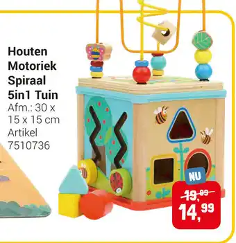 Lobbes Houten Motoriek Spiraal 5in1 Tuin 30x15x15 cm aanbieding