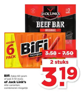 PLUS Bifi of Jack Link's aanbieding