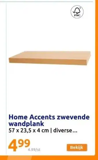 Action Home Accents zwevende wandplank aanbieding