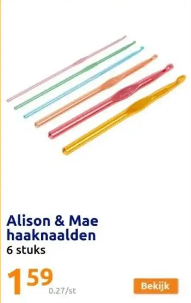 Alison & Mae haaknaalden aanbieding bij Action