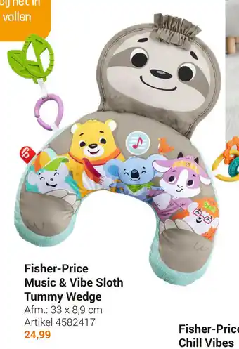 Lobbes Fisher-Price Music & Vibe Sloth Tummy Wedge 33x8.9 cm aanbieding