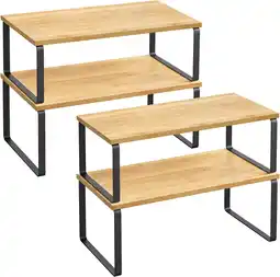Amazon Songmics kruidenrek, set van 4, keukenrek, keuken organizer, uitbreidbaar, kruidenhouder, stapelbaar, met metalen frame, inky aanbieding