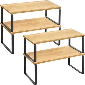 Amazon Songmics kruidenrek, set van 4, keukenrek, keuken organizer, uitbreidbaar, kruidenhouder, stapelbaar, met metalen frame, inky aanbieding