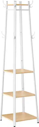 Amazon Vasagle garderobestandaard, kledingstandaard, garderobe met 8 dubbele haken, 4 planken, kledingstang, met metalen frame, voor aanbieding