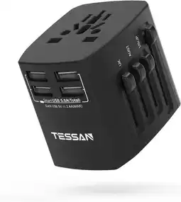 Amazon Tessan reisstekker wereldwijd, reisstekkeradapter met 4 usb, universele reisadapter stekkeradapter voor vk/vs/thailand/duitsl aanbieding