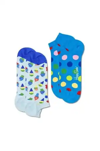 Amazon Happy socks 2-pack ice cream low sock, kleurrijke en leuke, sokken voor dames en heren, blauw-roze-rood-oranje-geel-groen aanbieding