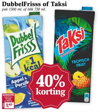MCD Supermarkt Dubbelfrisss of taksi aanbieding