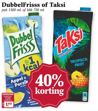 Boon`s Markt Dubbelfrisss of taksi aanbieding
