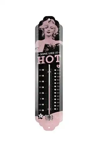 Amazon Nostalgic-art 80317 retro binnen | wanddecoratie thermometer, metaal, marilyn monroe - some like it hot, 28 x 6,5 x 2 cm aanbieding