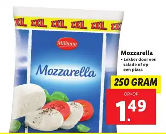 Lidl Mozzarella 250 GRAM aanbieding