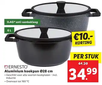 Lidl ERNESTO Aluminium kookpan 28 cm aanbieding