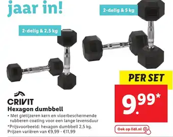 Lidl CRIVIT Hexagon dumbbell aanbieding