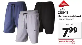 Lidl CRIVIT Herensweatshort aanbieding