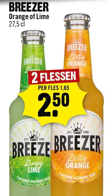 Dirck 3 BREEZER Orange of Lime 27,5 cl aanbieding