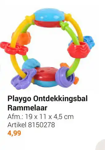 Lobbes Playgo Ontdekkingsbal Rammelaar 19x11x4.5 cm aanbieding