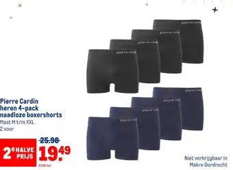 Makro Pierre cardin heren 4-pack naadloze boxershorts aanbieding