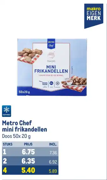 Makro Metro chef mini frikandellen aanbieding