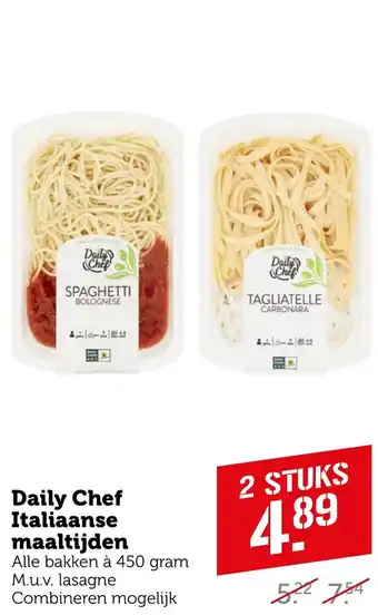 Coop Daily Chef Italiaanse maaltijden 450gram aanbieding