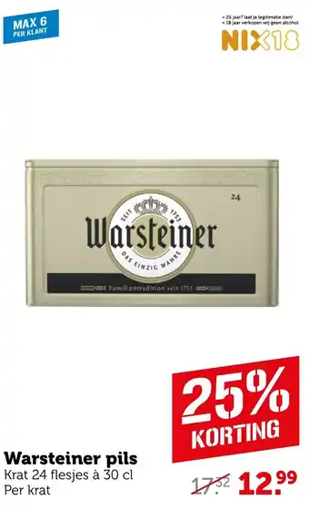 Coop Warsteiner pils Krat 24 flesjes à 30 cl aanbieding