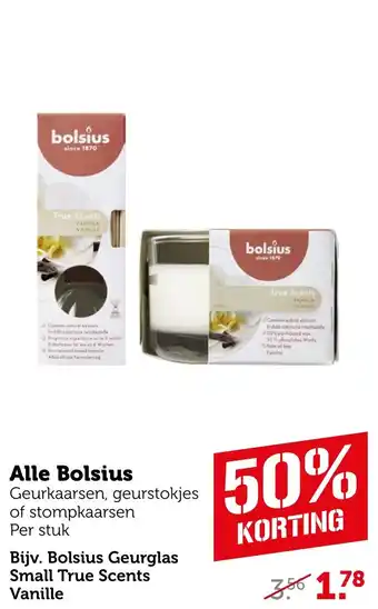 Coop Alle Bolsius Geurkaarsen, geurstokjes of stompkaarsen aanbieding