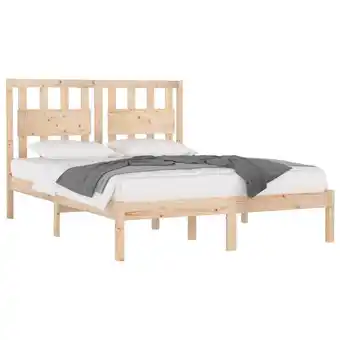 fonQ Vidaxl bedframe massief grenenhout 135x190 cm 4ft6 double aanbieding