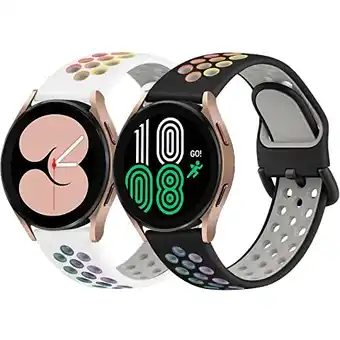 Amazon [2 pack] 20mm siliconen bandjes voor samsung galaxy watch 4,galaxy watch5/5 pro bandje, galaxy watch 4 klassieke bandje ademe aanbieding