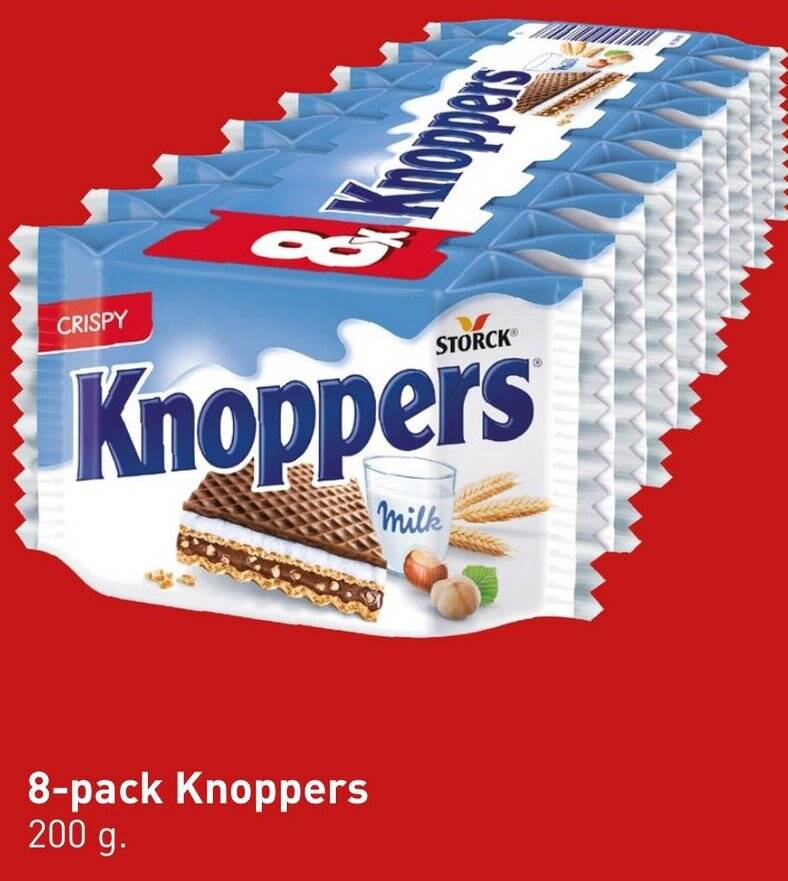 8pack Knoppers 200g aanbieding bij ALDI