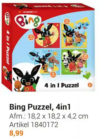 Lobbes Bing puzzel, 4in1 aanbieding