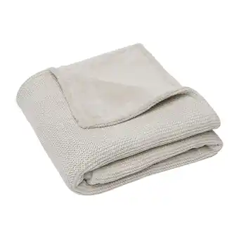 Babypark Jollein basic knit ledikantdeken 100 x 150 cm nougat / fleece aanbieding