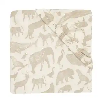 Babypark Jollein jersey animals hoeslaken - 40 / 50 x 80 / 90 cm - nougat aanbieding