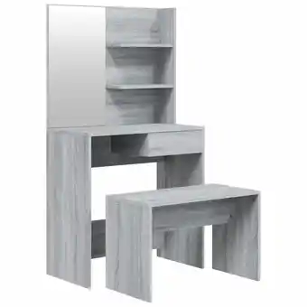fonQ Vidaxl kaptafelset 74,5x40x141 cm grijs sonoma aanbieding